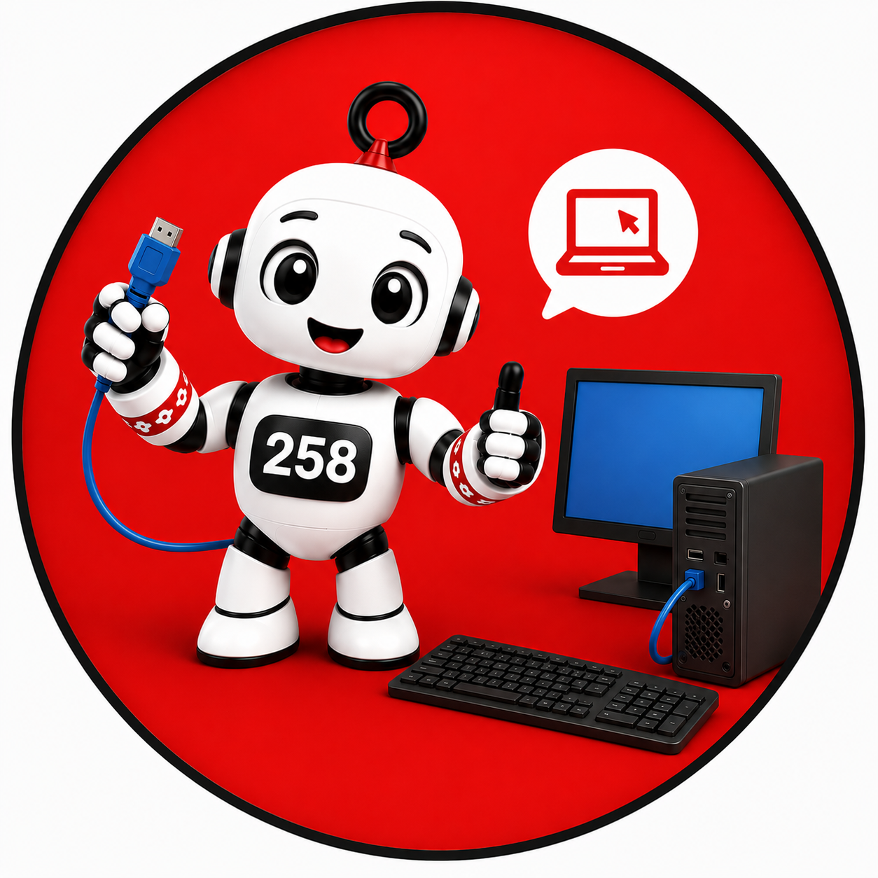 KIBO junto de um computador